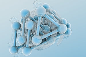 3d rendering, blue chemical formula with particle effects photo