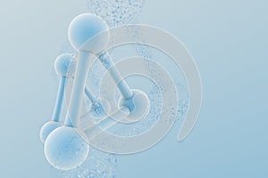 3d rendering, blue chemical formula with particle effects photo