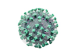 Molecular Structure of a Blue COVID-19 Corona Influenza Virus - 3D Illustration