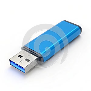 3D rendering of blue flash drive