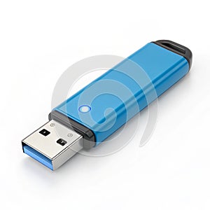 3D rendering of blue flash drive
