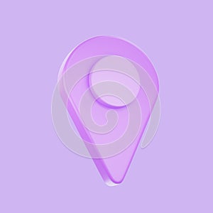 3D rendering blue map pin, Render location mark, or navigation sign