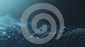 3D rendering of blue network connection structure with science background. Abstract digital background with big data