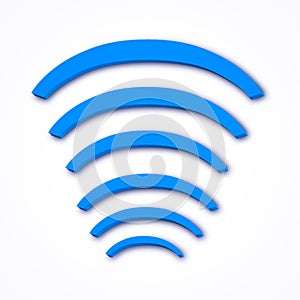3d rendering blue wireless network symbol