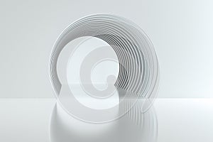 3d rendering, bright science-fiction tunnel, bright background