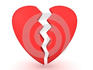 3D Rendering of broken heart