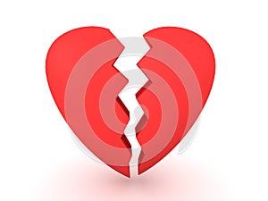 3D Rendering of a broken heart