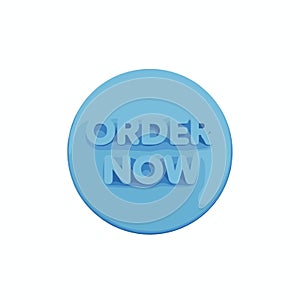 3D Rendering Button with Order Now Text, E Commerce Element