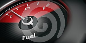 3d rendering car indicator fuel empty
