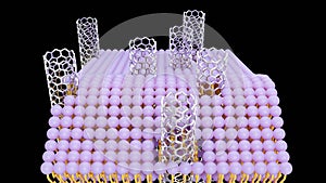 3D rendering of isolated of carbon nanotube porins photo