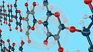 3d rendering of cellulose molecules