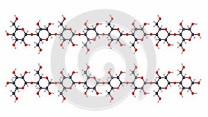 3d rendering of cellulose molecules
