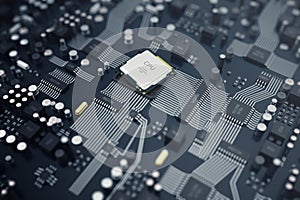 3D rendering Central Computer Processors CPU concept. Electronic engineer of computer technology. Computer board chip