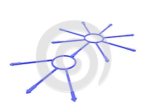 3D Rendering of chain of comand network photo