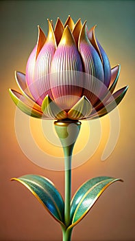 3d rendering of chandramallika flower. Generative AI photo