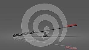 3d rendering of check and balance with populism design