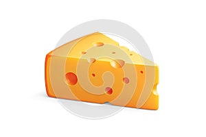 3d Rendering of Cheese Wedge Collection Isolated on White Background
