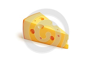 3d Rendering of Cheese Wedge Collection Isolated on White Background