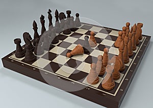 3d rendering chockolate chessmen photo