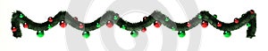 3D rendering Christmas garland white background
