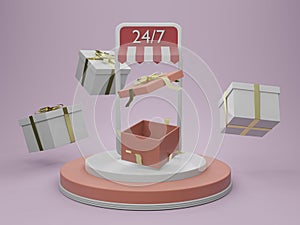 3d rendering christmas new year concept