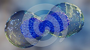 3d rendering of close up view of stem cells division