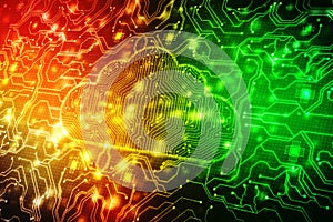 Cloud Computing Concept in digital background 2d rendering