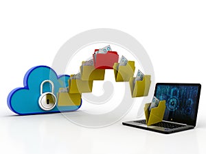 3d rendering Cloud computing concept, Cloud Network
