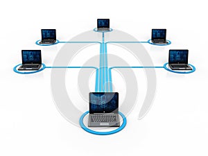 3d rendering Cloud computing concept, Cloud Network