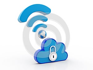 3d rendering Cloud computing concept, Cloud Network