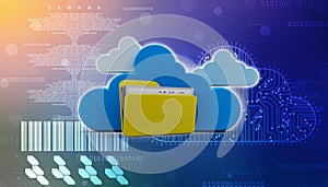 3d rendering Cloud computing concept, Cloud internet technology concept background, In Internet