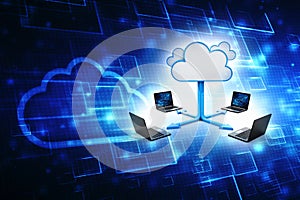 3d rendering Cloud computing concept, Cloud internet technology concept background,