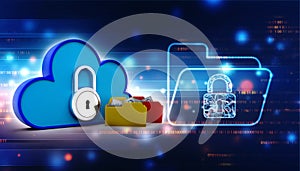 3d rendering Cloud computing concept, Cloud computing and network security technology concept