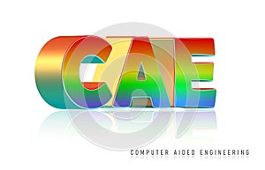 3D rendering of colorful text of CAE photo