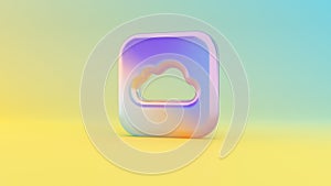 3d rendering colorful vibrant icon of iCloud drive app on colored background photo