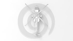3d rendering of a combat helicopter isolated in white background