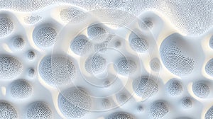 A 3D rendering of a complex, abstract pattern composed of numerous interconnected circles and lines.