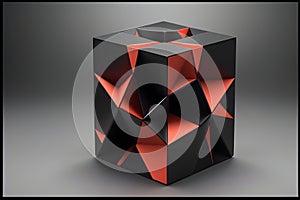 Abstract 3d rendering of geometric shapes Composition with squares