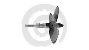 3D rendering of a computer generated boat propellor isolated photo