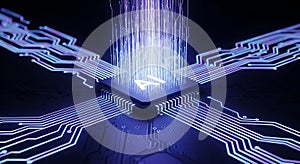 AI Microchip: Artificial Intelligence Technology Concept