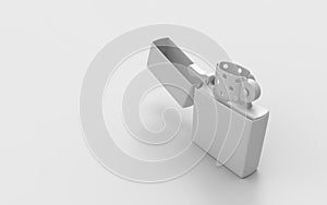 3d rendering of a computer model lighter isolated on bright background