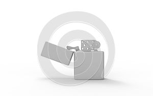 3d rendering of a computer model lighter isolated on bright background