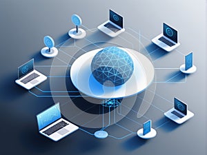 3d rendering of computer technology concept. network connection concept.3