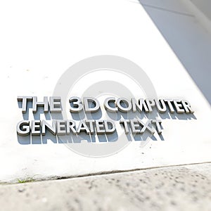 3D Computer Text Isolated on White Background