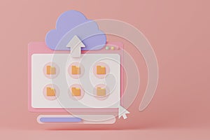 Cloud computing technology 3d render.
