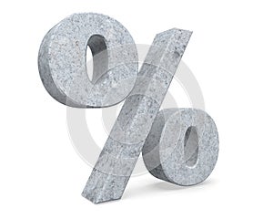 3D rendering concrete symbol - percent. 3D render Illustration.