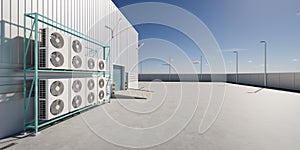 3d rendering of condenser unit for hvac system