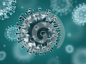 Coronavirus COVID-19, China virus, Bacteria, 3d rendering