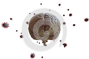 3D rendering Coronavirus effect on mental health. Psychological problems after being ill with COVID-19. 3D illustration