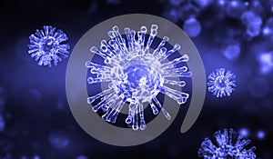 3D Rendering COVID-19 coronavirus. Abstract electron microscopic imge of coronavirus. The structure and outer surface